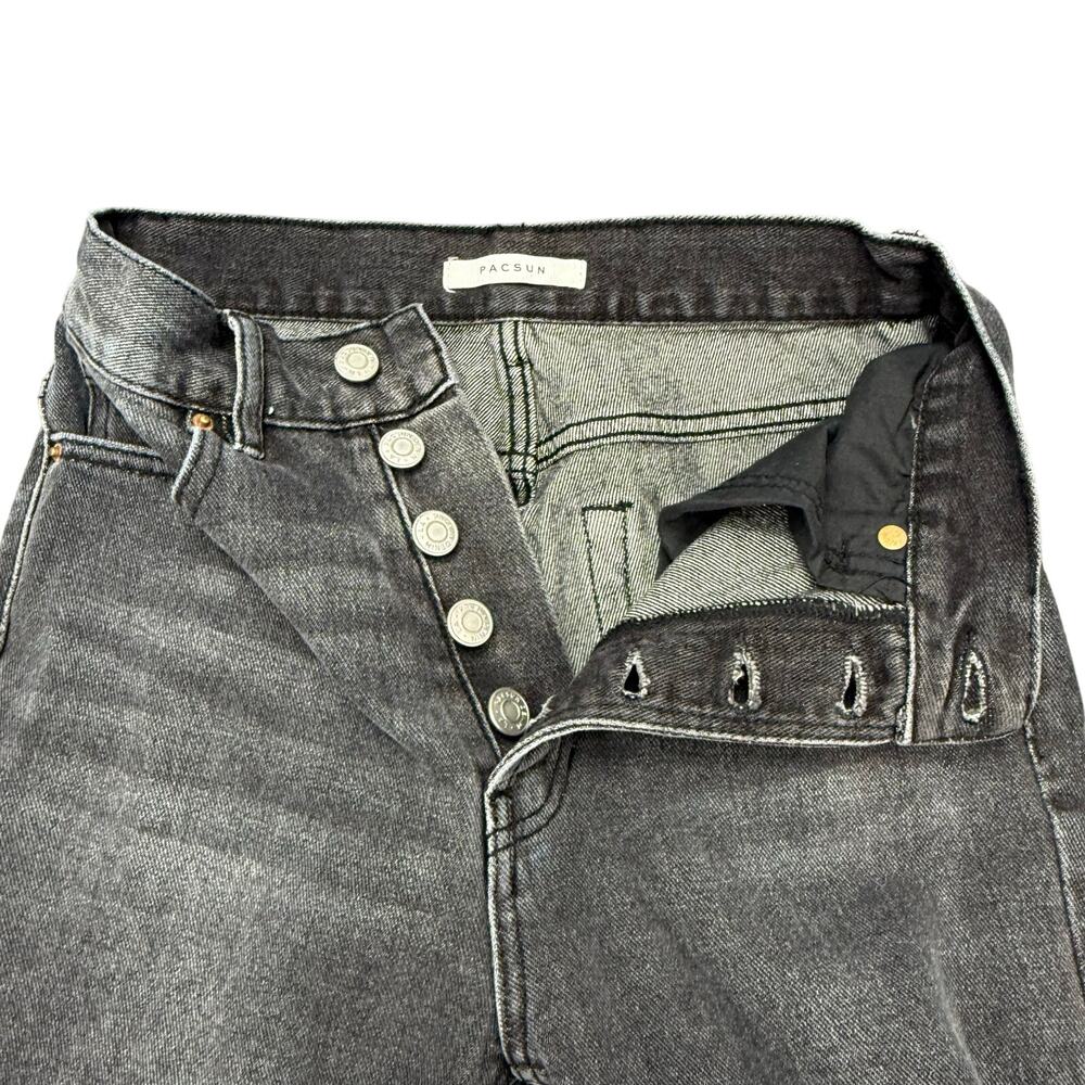 PacSun Jeans Women's Size 24 (25x27) Black Button Fly Ultra High Rise Slim Worn - Picture 3 of 15